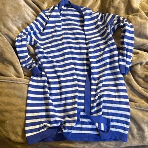 Talbots Blue and White Knit Sweater